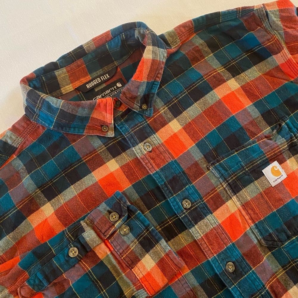 Carhartt Men’s Rugged Flex Relaxed Fit Plaid Flannel Shirt Size 2XL